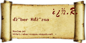 Éber Rózsa névjegykártya